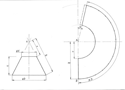 Kreslení rozvinu pláště kuželu KJ 011_mm